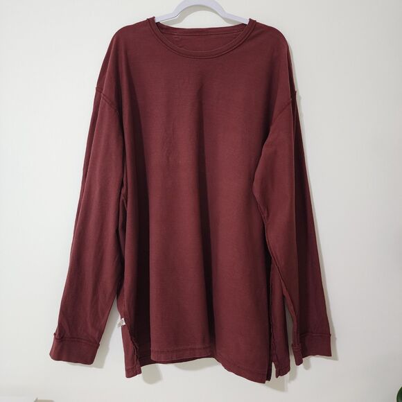 Duluth Trading Mens Longtail T Angry Beaver Logo Long Sleeve Red Relaxed Fit 2XL - Picture 4 of 7